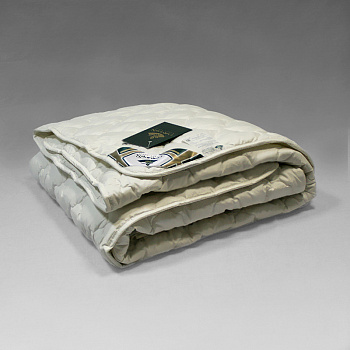 Одеяло Natures Благородный кашемир БК-О-3-3, односпальное, кашемировое, стеганое, всесезонное, 140х205 см, серебристо-серое с кантом